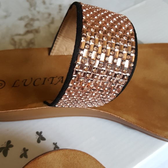 LAST 1! Rose Gold Embellished Sandal - Picture 3 of 6